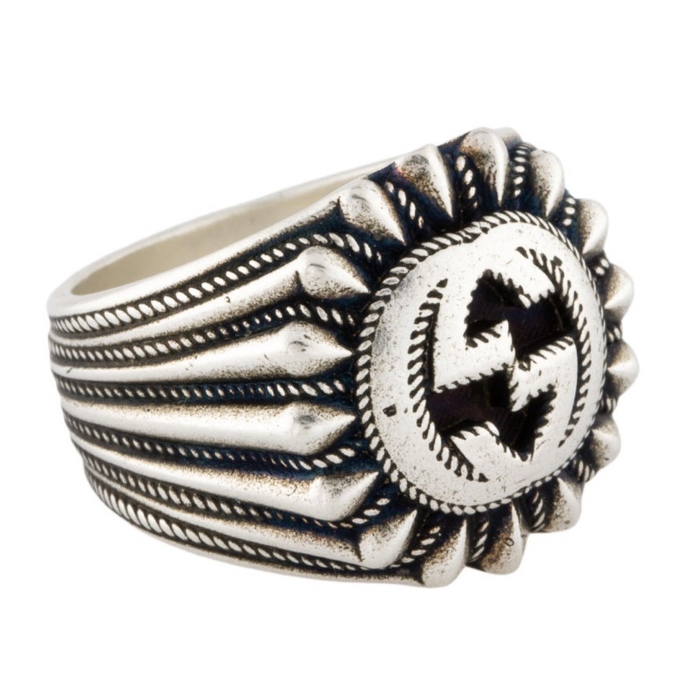 NWT Gucci Interlocking G 20MM Silver 925 Ring Size 15/US Size 7 w/box and COA